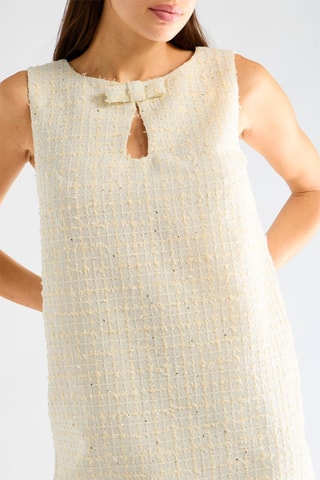 Robe droite en tweed - Beige clair
