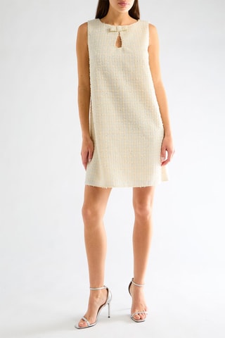 Robe droite en tweed - Beige clair