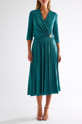 Robe plissée - Vert foncé