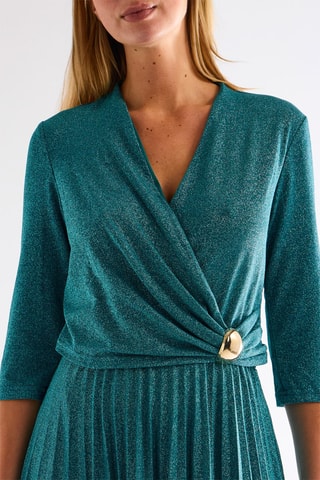 Robe plissée - Vert foncé
