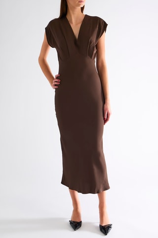 Robe midi - Marron foncé