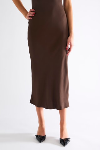 Robe midi - Marron foncé