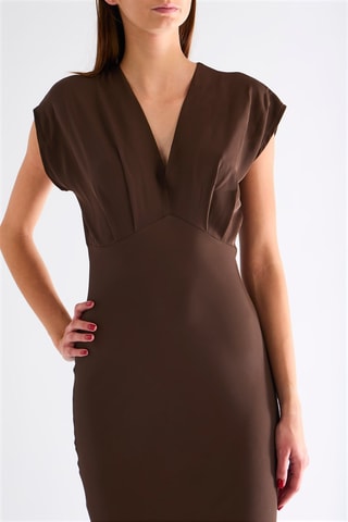 Robe midi - Marron foncé