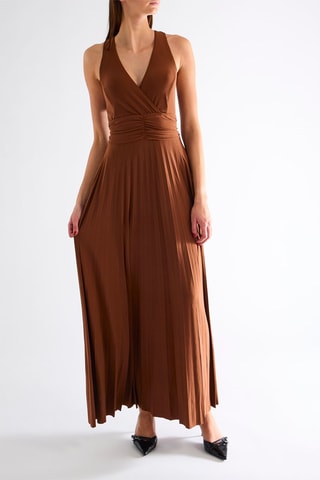 Robe plissée - Marron