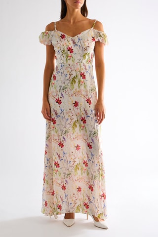 Robe longue - Blanc et rouge