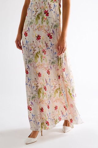 Robe longue - Blanc et rouge