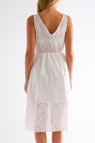 Robe portefeuille en broderie anglaise - Blanc