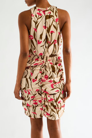 Robe drapée - Fuchsia et écru