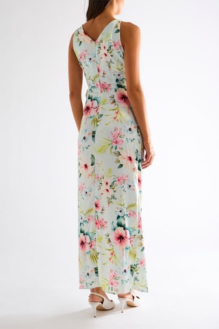 Robe longue - Vert et blanc