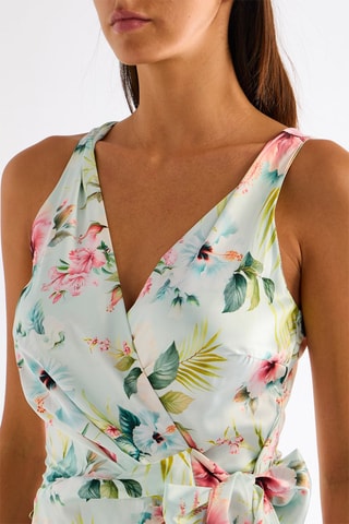 Robe longue - Vert et blanc