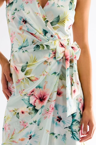 Robe longue - Vert et blanc