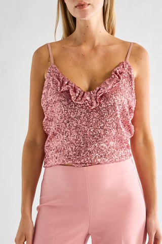 Caraco à sequins - Rose