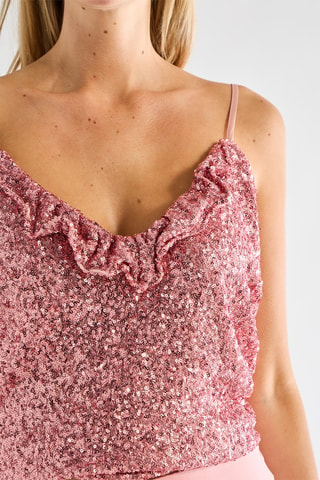 Caraco à sequins - Rose