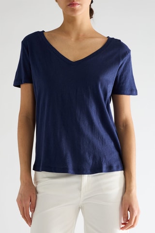 T-shirt en lin - Bleu