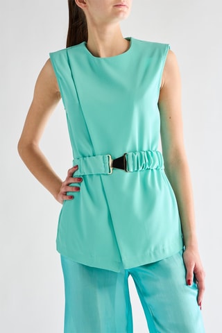 Blouse sans manches - Turquoise