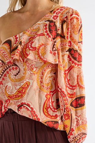Blouse asymétrique - Rouge