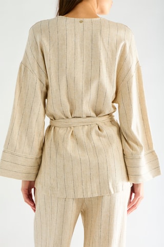 Blouse portefeuille en lin - Beige