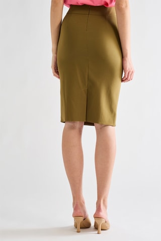 Jupe fourreau taille haute - Vert olive