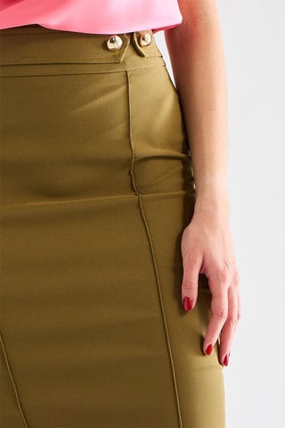 Jupe fourreau taille haute - Vert olive