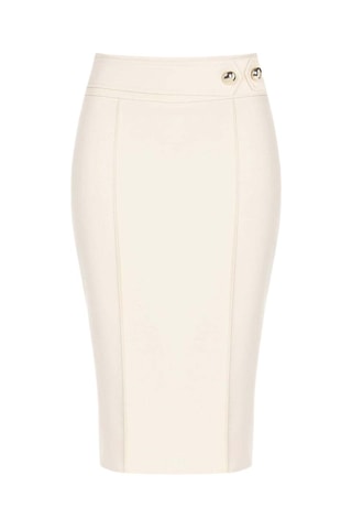 Jupe fourreau taille haute - Beige