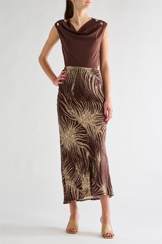 Jupe droite - Marron