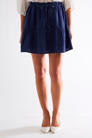 Jupe patineuse taille haute - Bleu marine