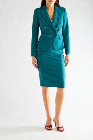 Jupe droite taille haute - Vert émeraude