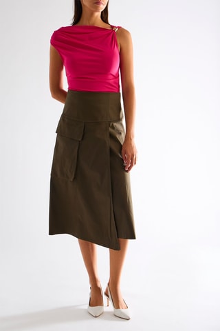 Jupe midi - Kaki