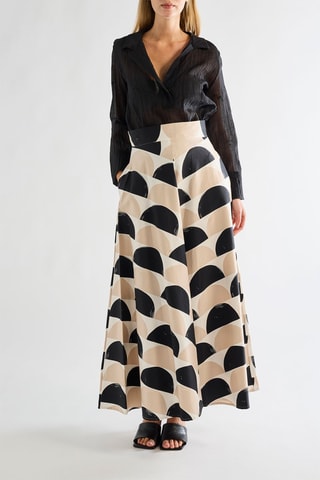 Jupe longue taille haute - Beige