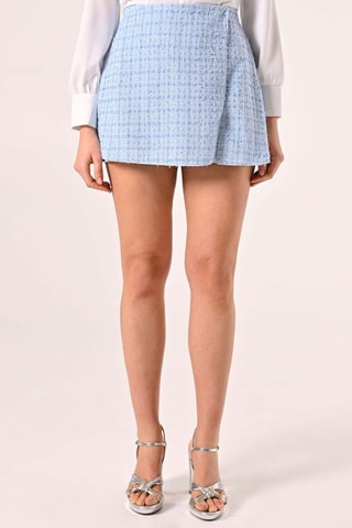 Jupe-short en tweed - Ciel