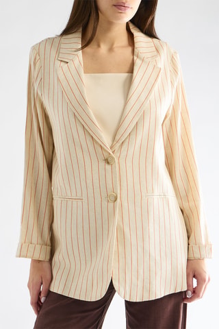 Blazer en lin - Beige et orange
