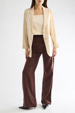 Blazer en lin - Beige et orange
