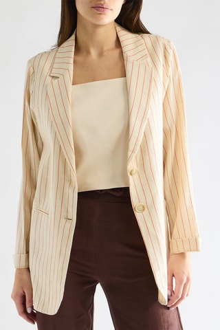 Blazer en lin - Beige et orange
