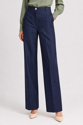 Pantalon wide legs - Bleu foncé