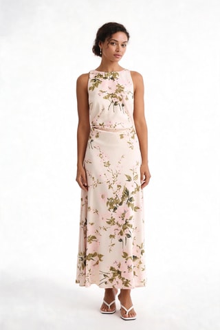 Robe longue sans manches - Écru