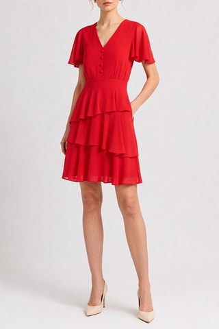 Robe volantée - Rouge