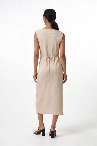 Robe droite sans manches - Beige