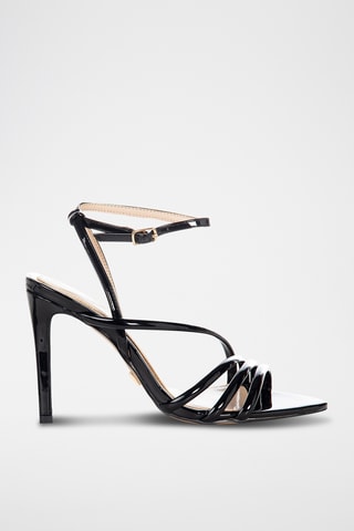 Sandales à talons vernies - Noir