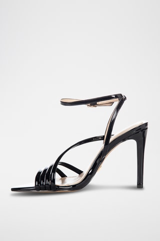Sandales à talons vernies - Noir