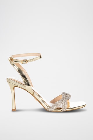Sandales à talons vernies - Doré
