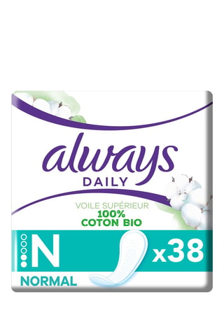 5 x 38 serviettes hygiéniques Protège Slips Coton Protection Normal - Always