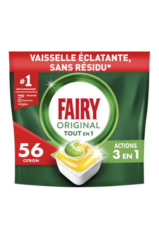 4 x Capsules lave-vaisselle tout en 1 Fairy citron - 56 tablettes