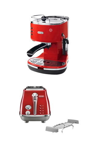 Cafetière Icona Vintage + Grille-pain Icona Capitals - Rouge