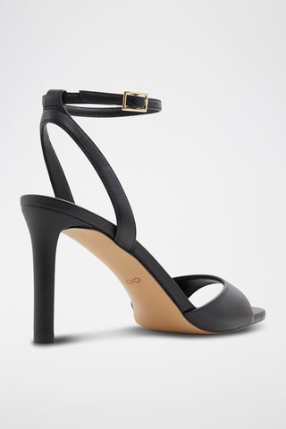 Sandali con tacco in pelle Sake - Nero