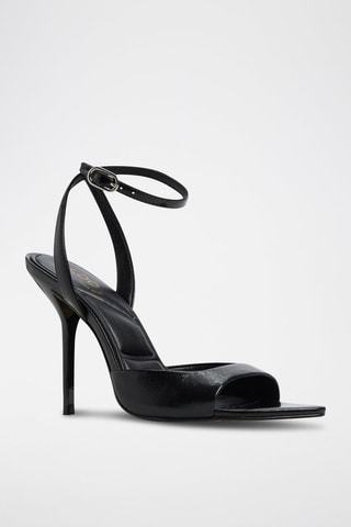 Sandali con tacco in pelle Forevermore - Nero