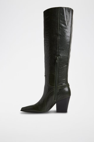 Stivali in pelle Saddle - Verde scuro