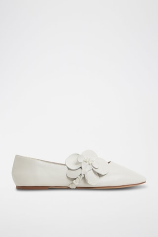 Ballerine in pelle Floralina - Bianco