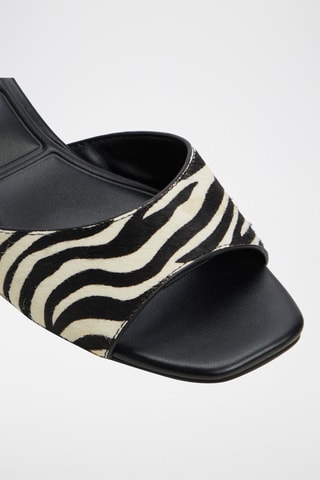 Ciabatte platform Corallo - Nero e bianco