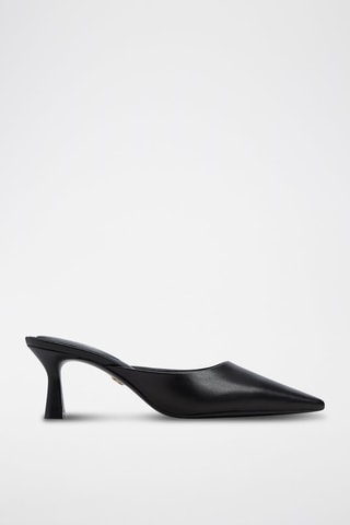 Sandali con tacco in pelle Goldenlight - Nero