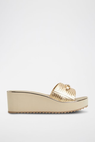 Sandali con tacco in vernice Goldenlight - Dorato